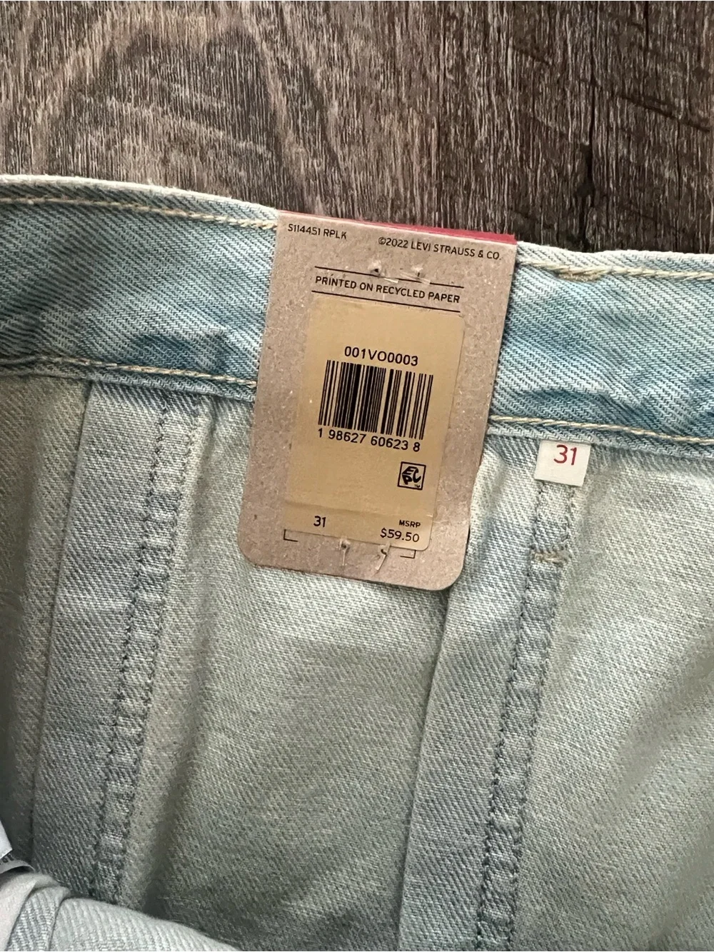 Levi's Mid-Rise Pleated Denim Mini Skirt- Size 31